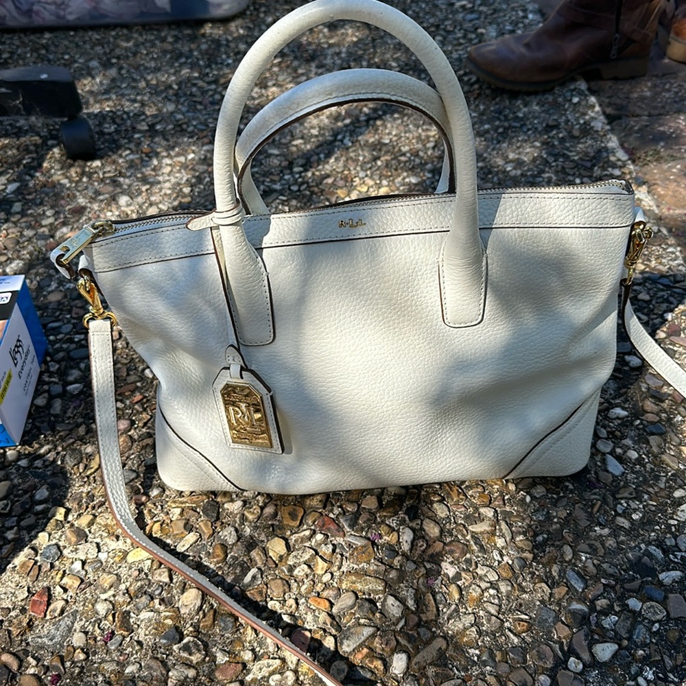 Ralph Lauren white leather purse